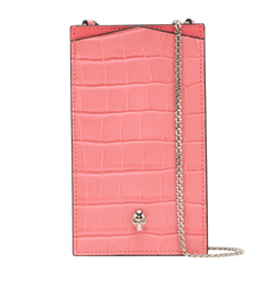 Alexander McQueen Phone Holder, Leather, Pink, MII, S/DB/B, 4*